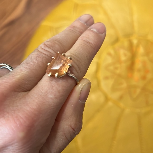 Variance Imperial Topaz Medium Stone 18K, 14K, Yellow and Rose Gold Ring 6.5 - Picture 7 of 9